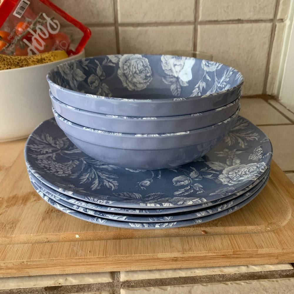 Floral Melamine plates and bowls - dining set